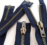 Z2970 YKK 61cm Deep Rich Navy Brass Teeth No.8 Open End Zip