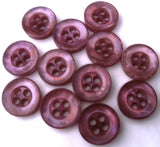 B1016 11mm Purples-Pinks Tonal Nacre Iridescent 4 Hole Button