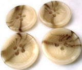B4531 23mm Ivory Cream-Brown High Gloss Polyester 4 Hole Button