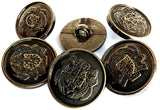 B5343 18mm Burnt Bronze Metallic Effect Coat of Arms Poly Shank Button