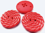 B5347 28mm Red Gloss Textured Swirl Nylon 2 Hole Button