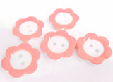 B9855 17mm Pink and White Gloss Daisy Shape 2 Hole Button