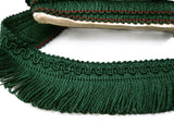 FT748 36mm Green Looped Fringe on a Braid