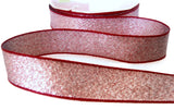 R1389 22mm Cardinal Red and Silver Shot Metallic Lame Ribbon