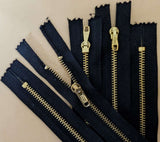 Z0706 25cm Black Closed End No.4 Zip with Brass Teeth