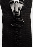 Heavy duty black closed end zip by Swiss manufacturer Riri, 40cm with very chunky plastic moulded no.8 teeth.