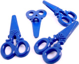 Royal Blue Scissor Shaped Novelty Shank Button