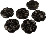 B10410 15mm Black High Gloss Flower Shaped 2 Hole Button