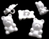 B11544 14mm White Teddy Bear Novelty Childrens Shank Button