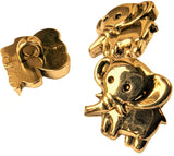 B14305 15mm Gold Metallic Effect Elephant Shaped Novelty Shank Button