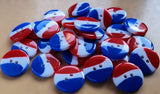B14787 13mm Red-White-Blue High Gloss Tricolour 2 Hole Button