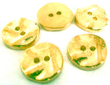 B14989 15mm Gold Molten Metallic Effect Gilded Poly 2 Hole Button