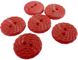 B15092 15mm Red Nylon Textured Gloss Swirl Surface 2 Hole Button