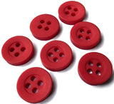 B15104 10mm Red Matt 4 Hole Shirt Button