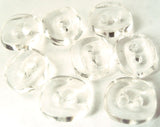 B1605C 15mm Clear Transparent Glass Effect Poly 2 Hole Buttons