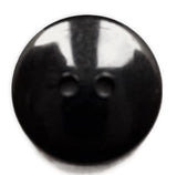 B16179 20mm Black High Gloss Nylon Lightly Domed 2 Hole Button