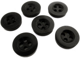 B17007 10mm Black Gloss Polyester 4 Hole Button