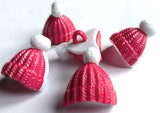 Chindren's Buttons & Kids Buttons. Bob Hat Novelty Range Pink and White