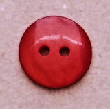 B18103 18mm Red Tonal Mother of Pearl Look 2 Hole Button