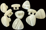 B18313 9mm Ivory Pearlised Shadow Stripe Triangle Shank Button