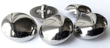 B18315 22mm Silver Domed Metallic Effect Gilded Poly Shank Button