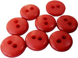 B18324 13mm Red Lightly Domed Glossy 2 Hole Button