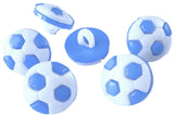 B18337 13mm Pale Blue-White Football Design Novelty Shank Button