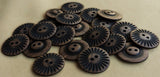 B18368 23mm Brown-Black Carved Wood Effect 2 Hole Button