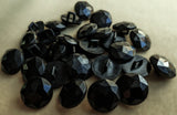 B18373 15mm Black Faceted Gloss Sectional Nylon Shank Button