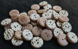 B18381 17mm Brown-Natural Pocked Stone Effect 2 Hole Button