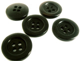B2685 18mm Black High Gloss Rim, Soft Sheen Centre 4 Hole Button