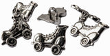 B5958 15mm Silver Metallic Effect Roller Skate Novelty Shank Button