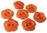 B6247 15mm Orange Gloss Daisy Flower Novelty Two Hole Button