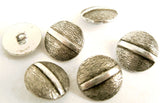 B8107 19mm Antique Silver Domed Textured Metal Shank Button