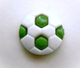 B18154 14mm Green Football Design Novelty Shank Button