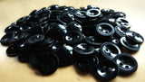 B9008 14mm Black Gloss 4 Hole Trouser-Brace Type Button