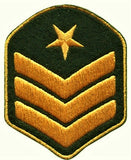 M014 30 x 55mm Black-Gold Yellow Iron on Military Motif Patch Badge