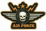 M021 85x55mm Black-Gold Yellow Iron on Air Force Motif Patch Badge