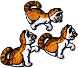 M105 6cm Orange-White-Black Embroidered Cat Motif-Patch-Applique