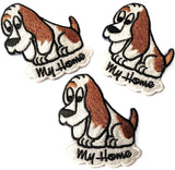 M201 55x45mm Beagle Dog My Home Iron on Embroidered Motif Applique