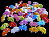 Assorted Mix of 17mm x 11mm Car Novelty Acrylic Shank Buttons