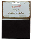 PATCH04 13 x 10cm Black Cotton Iron on Patches (pair)