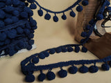 PPF3001 23mm Navy Pom Pom Bobble Fringe Trim