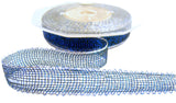 R0057 15mm Metallic Mesh Ribbon-Royal Blue-Hunter Green-Silver
