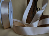 R0418 25mm Cream-Gold Metallic Edge Satin Ribbon by Berisfords
