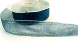 R0421 25mm Metallic Royal Blue Mesh Ribbon with Silver Borders