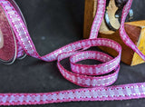 R0519 15mm Pink-White Silk Stitch Gingham Check Ribbon by Berisfords