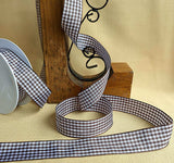 R0527 25mm Brown-White Traditional Gingham Ribbon by Berisfords