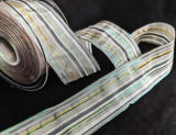 R0537 40mm Greys-White-Topaz-Iridescent Metallic Edge Striped Ribbon