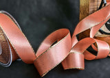 R0543 25mm Rose Gold Pink-Gold Metallic Edge Satin Ribbon by Berisfords